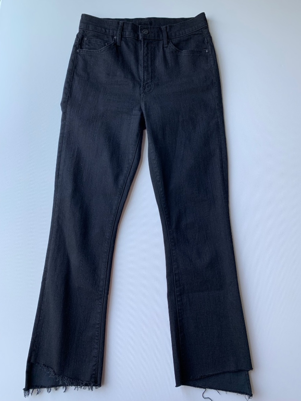 MOTHER The Insider Crop Step Fray jeans Women's Size 28 in Black - Picture 5 of 16
